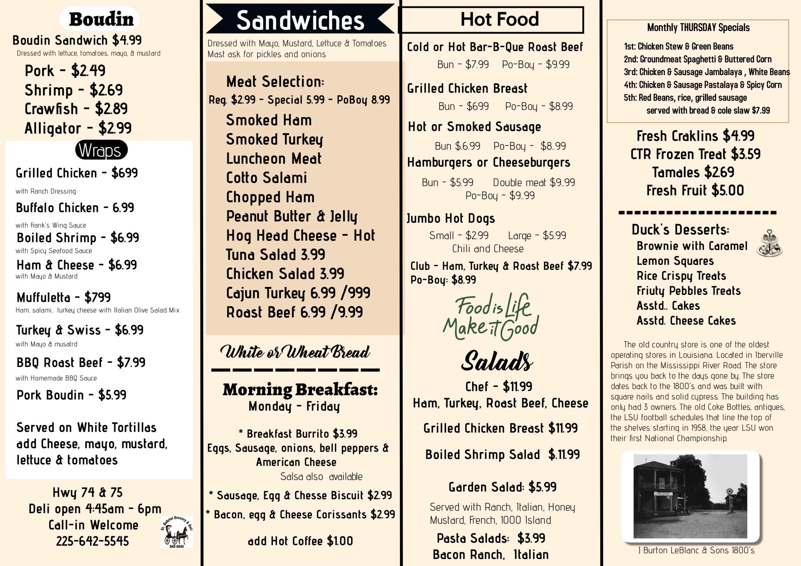 Store Menu